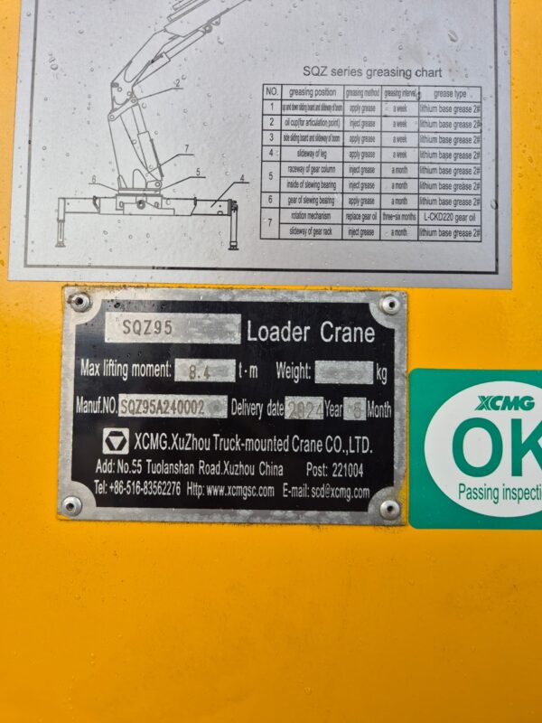 New XCMG SQZ95 4 Ton Knuckle Boom Crane for Sale in Klang, RM89000 | Eco R Truck Malaysia - Image 2