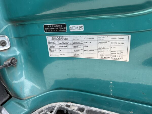 Unregistered Nissan UD CD5 Semi-Auto Chassis and Cab - Image 5