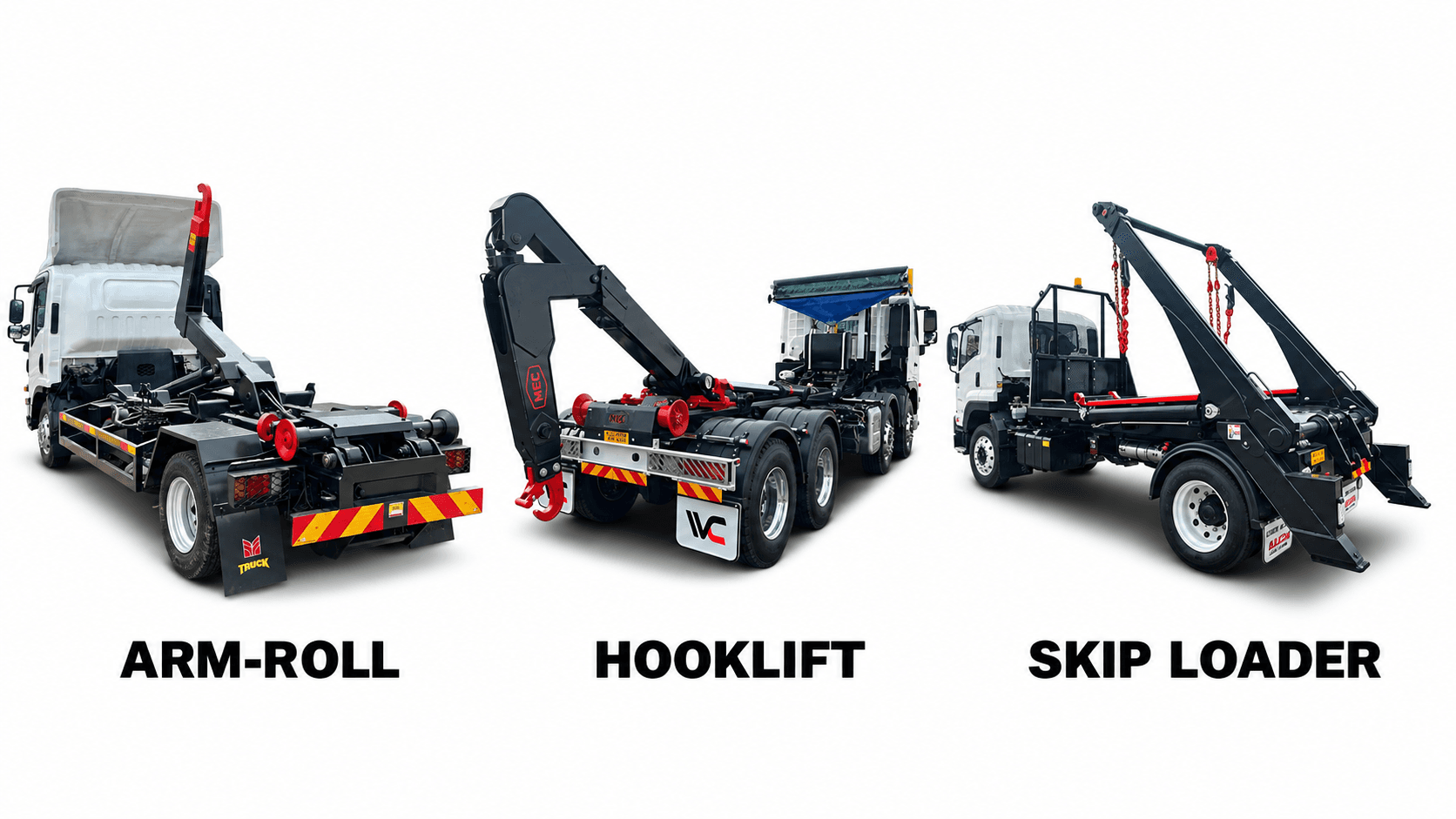 Arm-roll vs hooklift vs skip loader truck comparison for waste management in Malaysia
